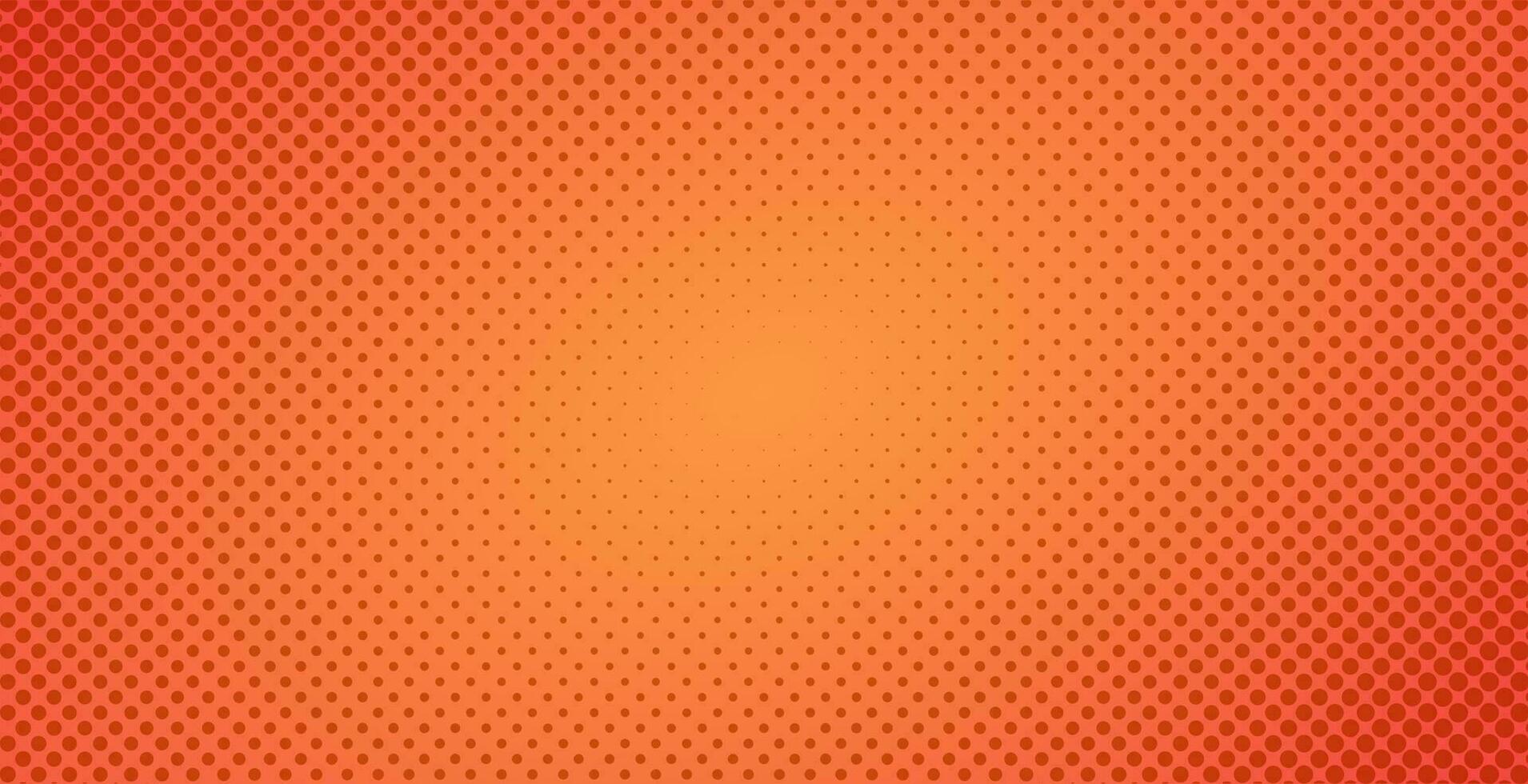 gepunktet Halbton rot Orange Hintergrund oder Pop Kunst Gradient Hintergrund Vektor Illustration, horizontal Hintergrund mit Punkte Textur wie retro bewirken Bild