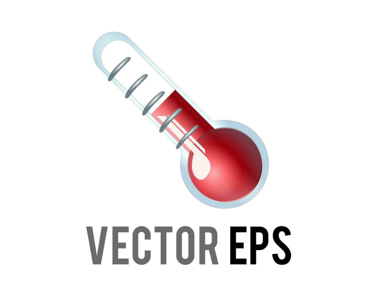 Vektor Flüssigkeit im Glas Thermometer Symbol mit rot Flüssigkeit auferstanden zu messen Temperatur