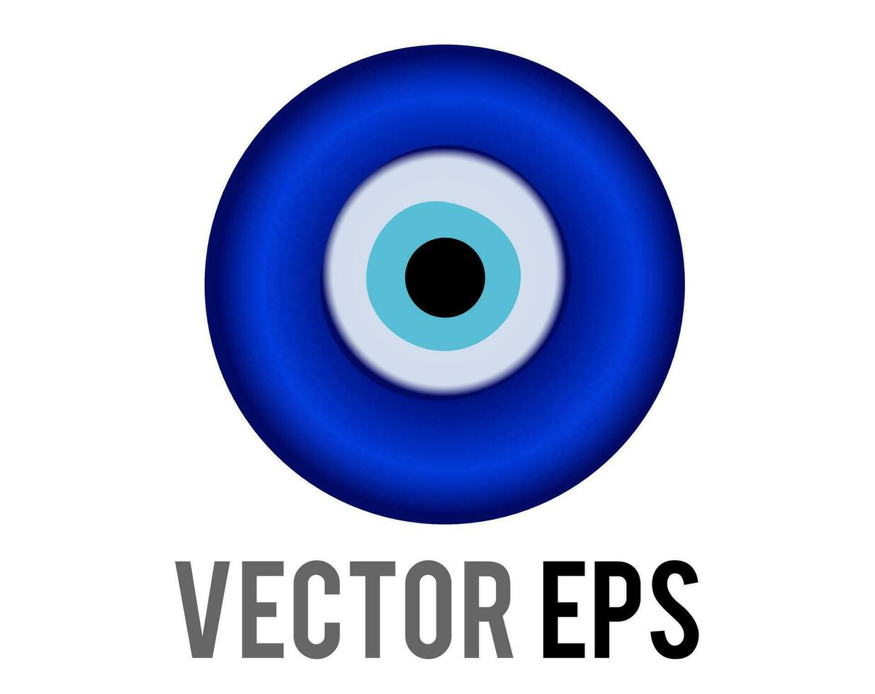 vektor nazar amulett blå öga formad ikon, känner av tittar, behag, avundas, svartsjuka i Kalkon kultur