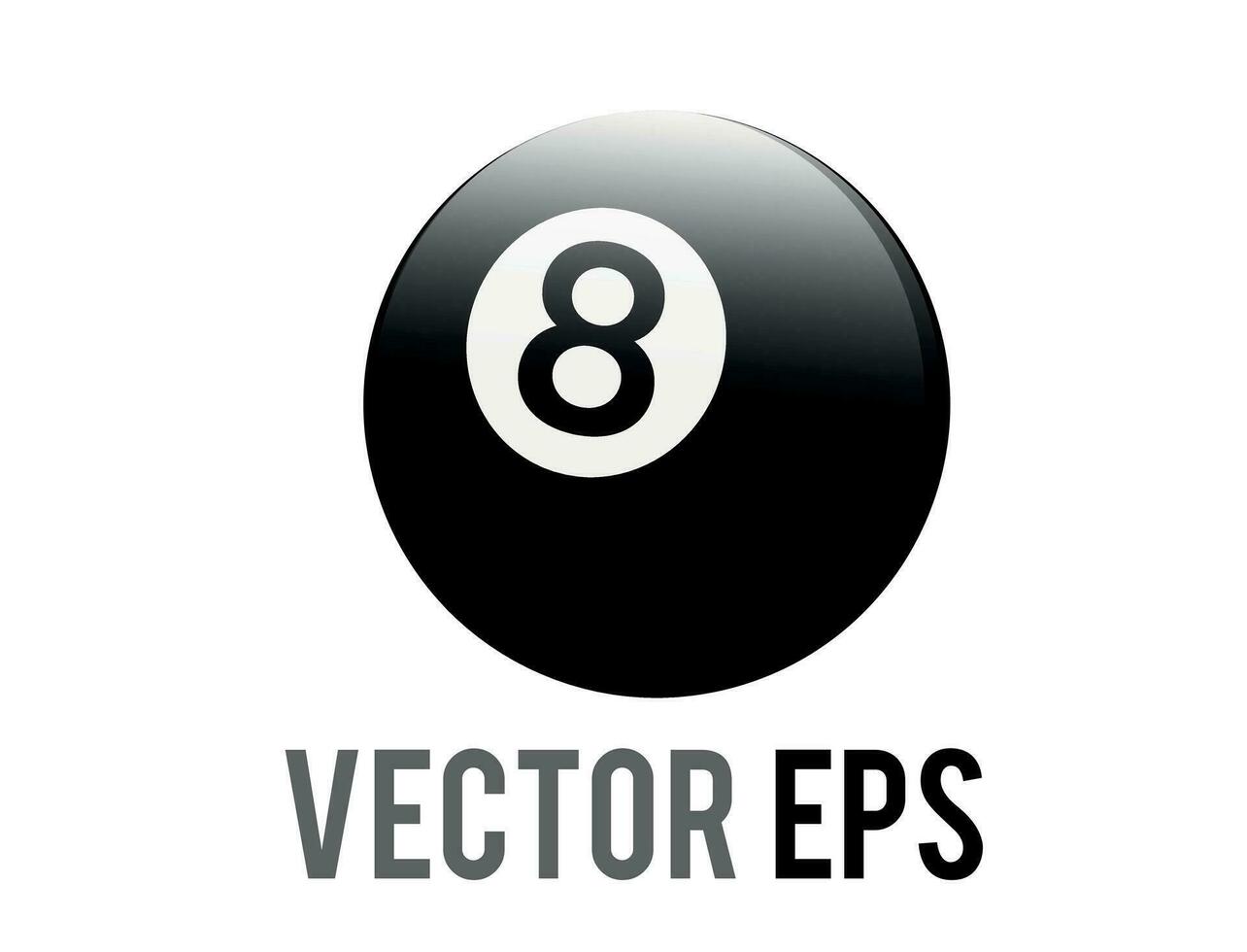 vektor klassisk svart biljard slå samman 8 eller snooker spel boll ikon