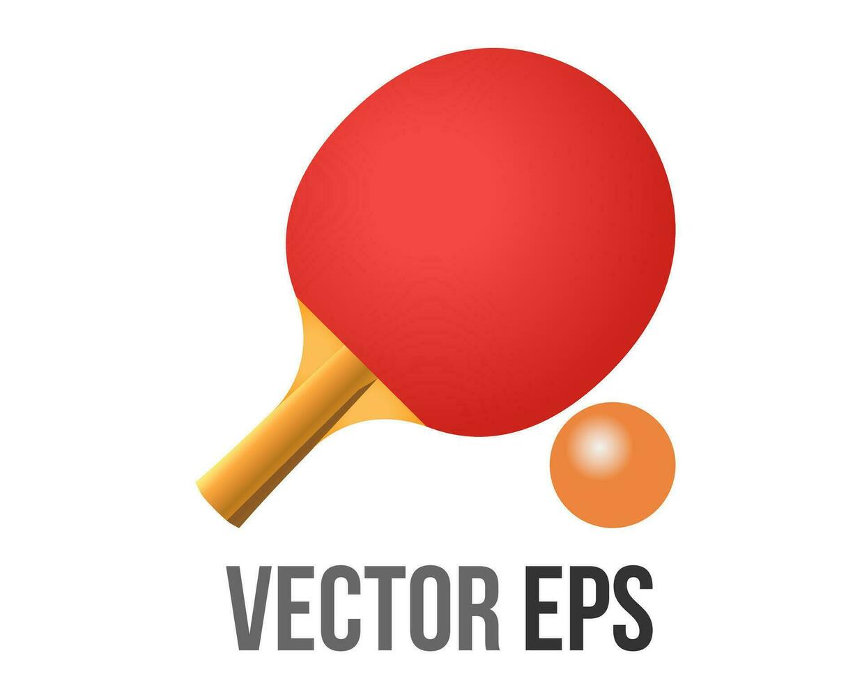 Vektor Tabelle Tennis Paddel Symbol mit rot Gummi Oberfläche und Klingeln Pong Ball