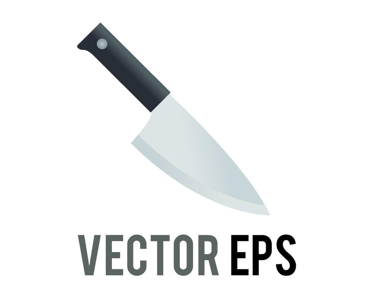 vektor kök kniv med en lång stål blad ikon med svart hantera