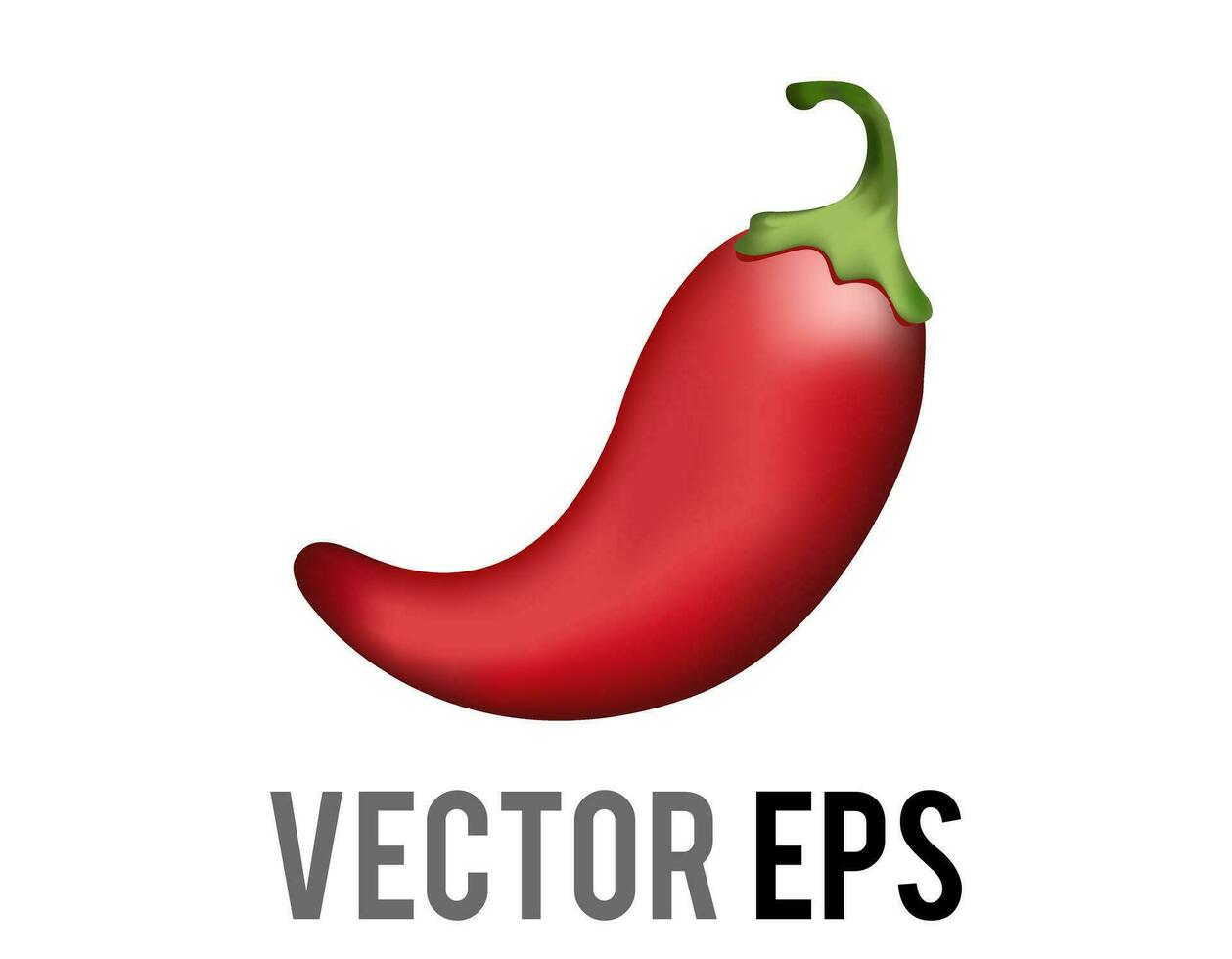 vektor röd ringlad mexikansk chili peppar ikon med grön stam