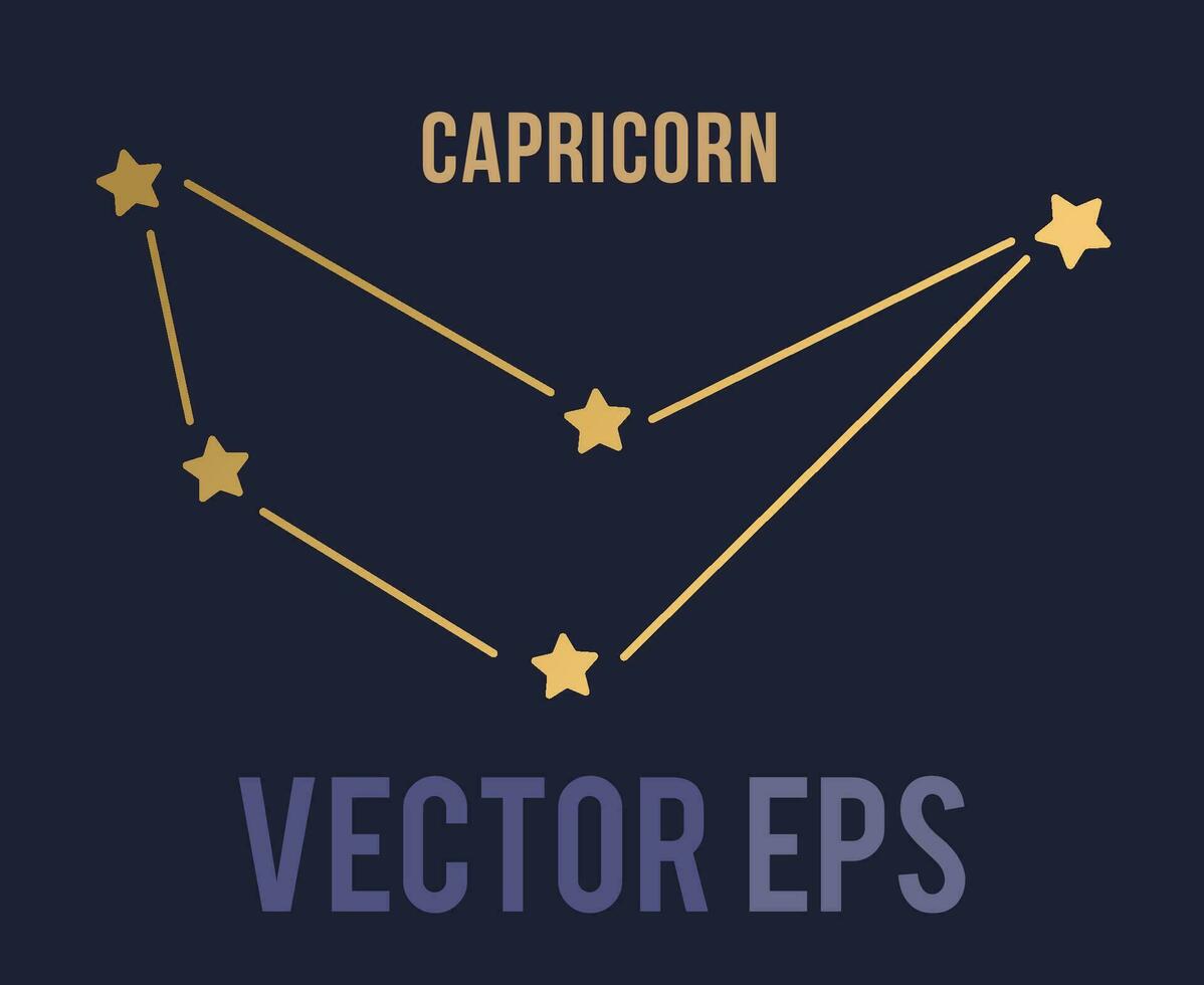 vektor guld galax stjärna och zodiaken capricorn horoskop ikon