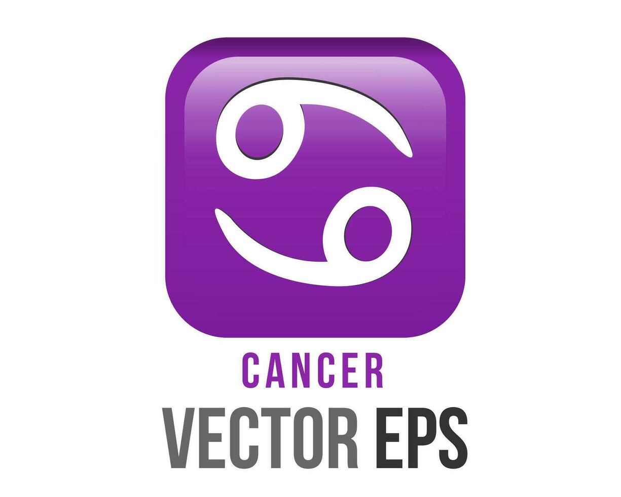 vektor lutning lila cancer astro tecken ikon i de zodiaken, representerar krabba