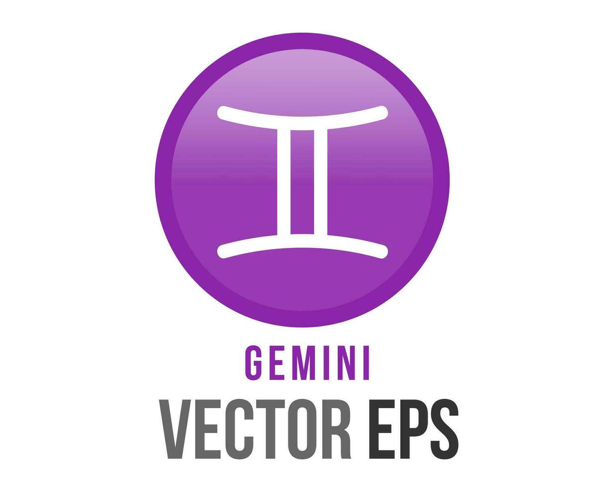 vektor lutning lila gemini astro tecken ikon i de zodiaken, representerar tvillingar