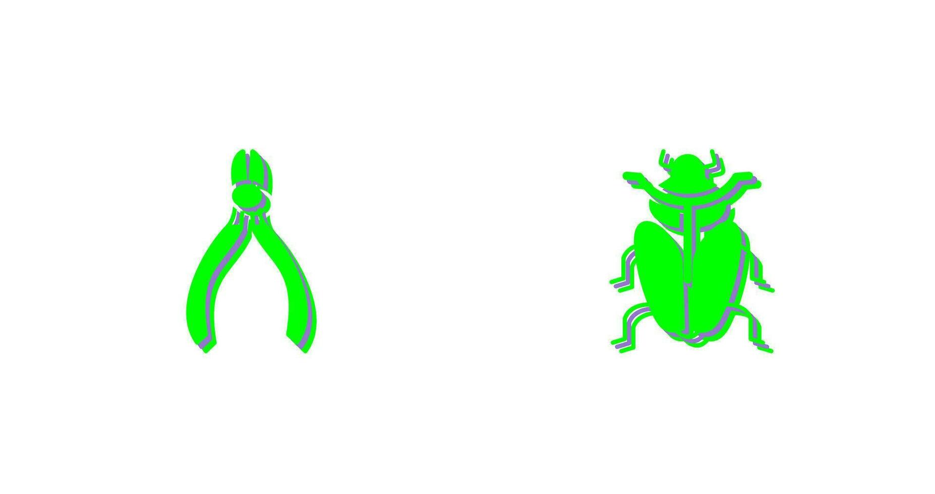 fräs och insekt ikon vektor