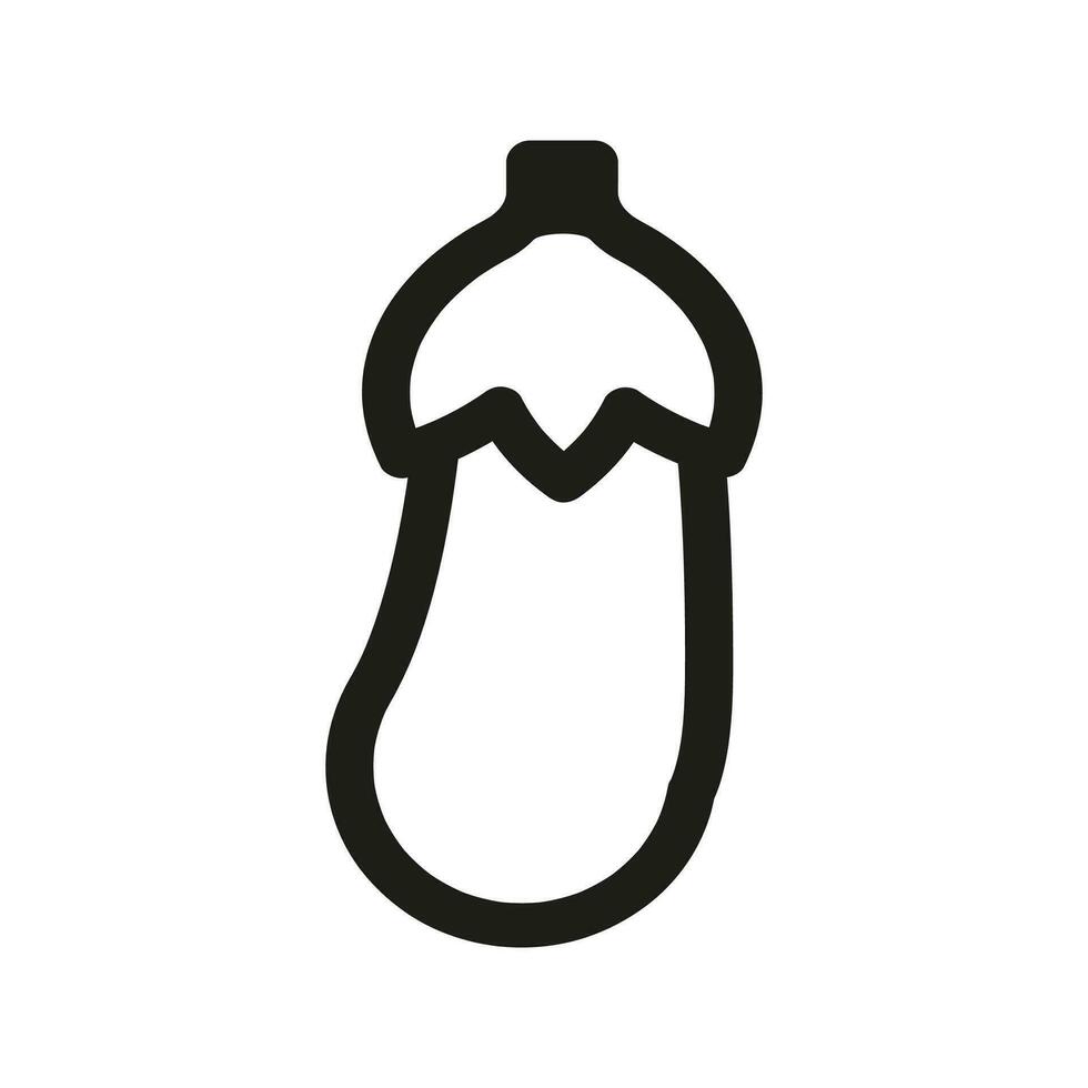 Single Aubergine Linie Symbol, einfach frisch Gemüse. zum App Logo Netz Taste ui ux Schnittstelle Elemente isoliert auf Weiß Hintergrund. vektor