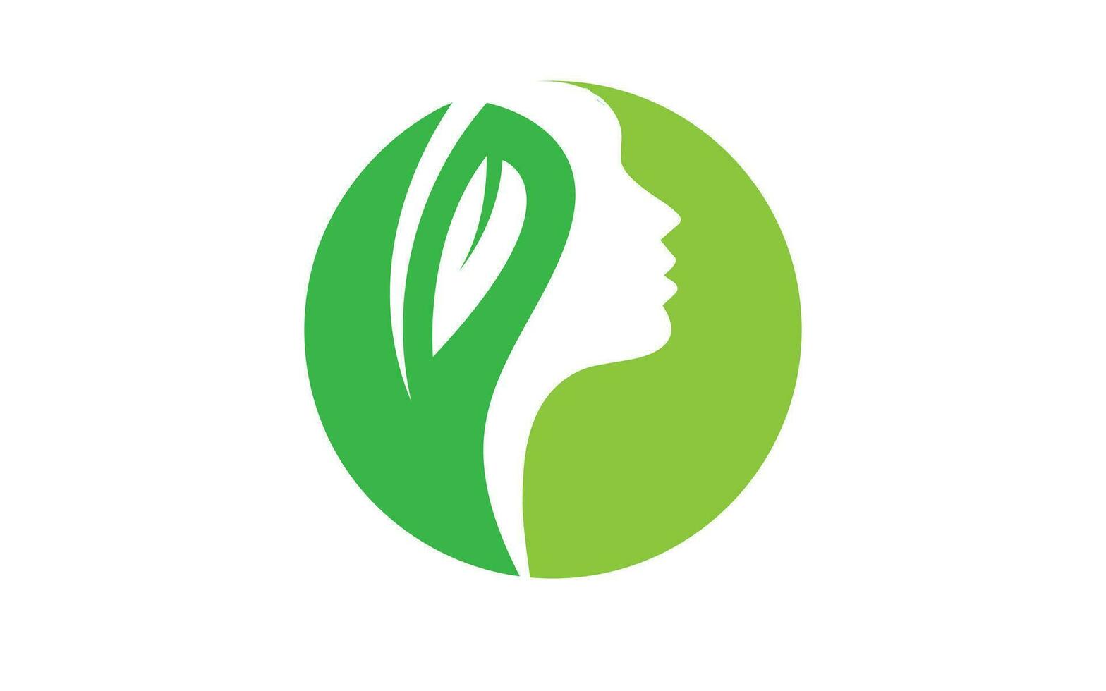 Frauen Wellness und Gesundheitswesen Logo. Frauen und Blatt. natürlich Schönheit Logo Design Vorlage Vektor Illustration kostenlos Vektor.