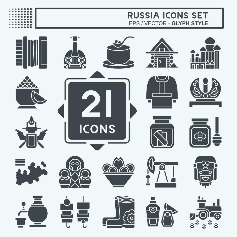 ikon uppsättning Ryssland. relaterad till utbildning symbol. glyf stil. enkel design redigerbar. enkel illustration vektor
