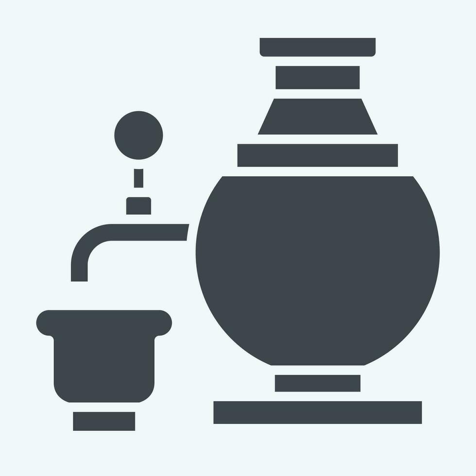 ikon samovar. relaterad till ryssland symbol. glyf stil. enkel design redigerbar. enkel illustration vektor