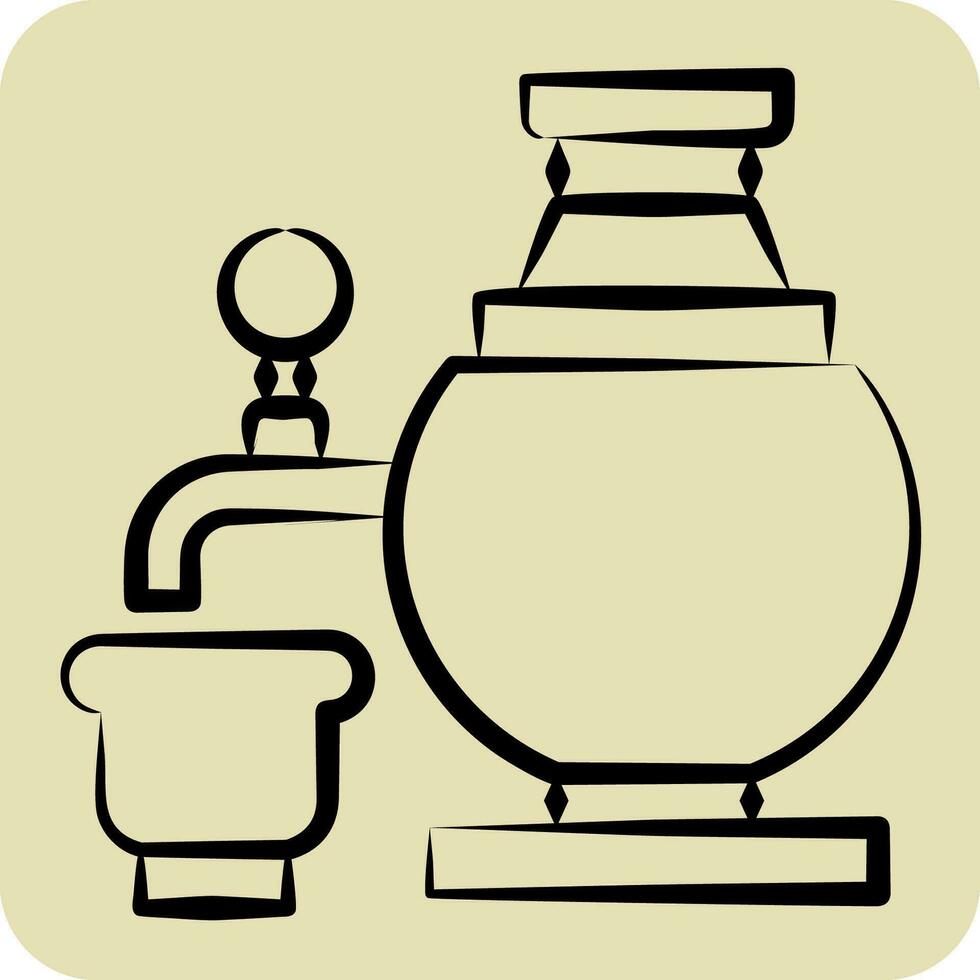 ikon samovar. relaterad till ryssland symbol. hand dragen stil. enkel design redigerbar. enkel illustration vektor