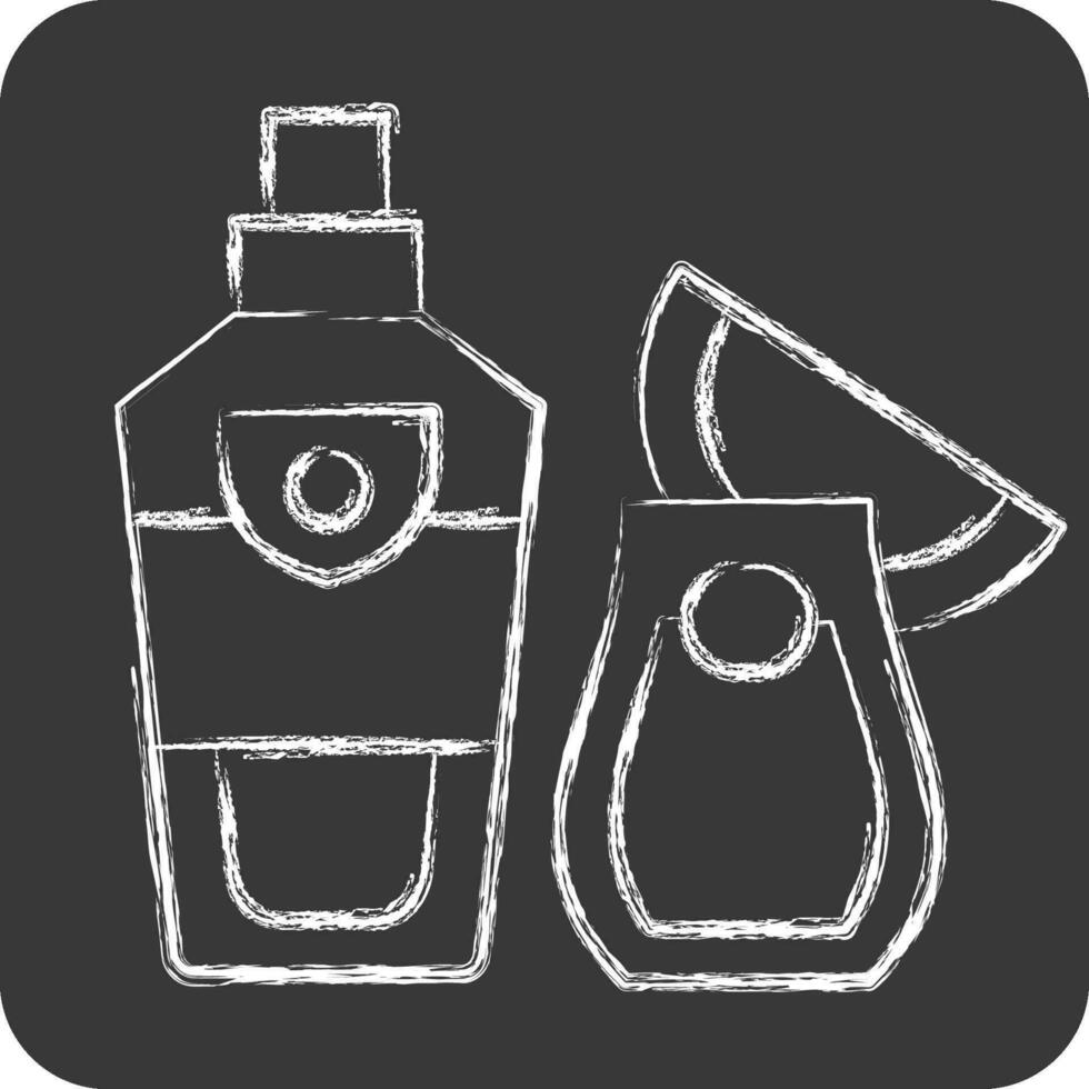 ikon vodka. relaterad till ryssland symbol. krita stil. enkel design redigerbar. enkel illustration vektor