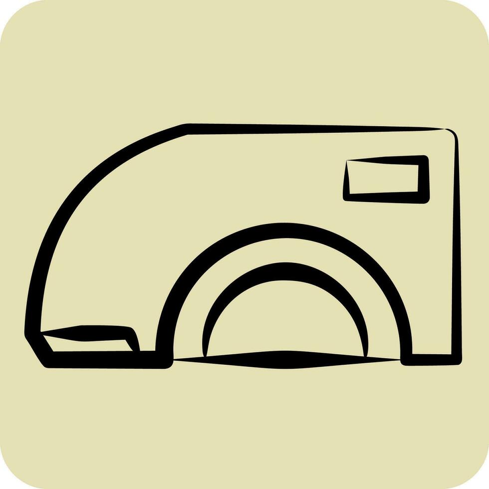 Symbol Fender Wagen. verbunden zu Auto Teile Symbol. Hand gezeichnet Stil. einfach Design editierbar. einfach Illustration vektor