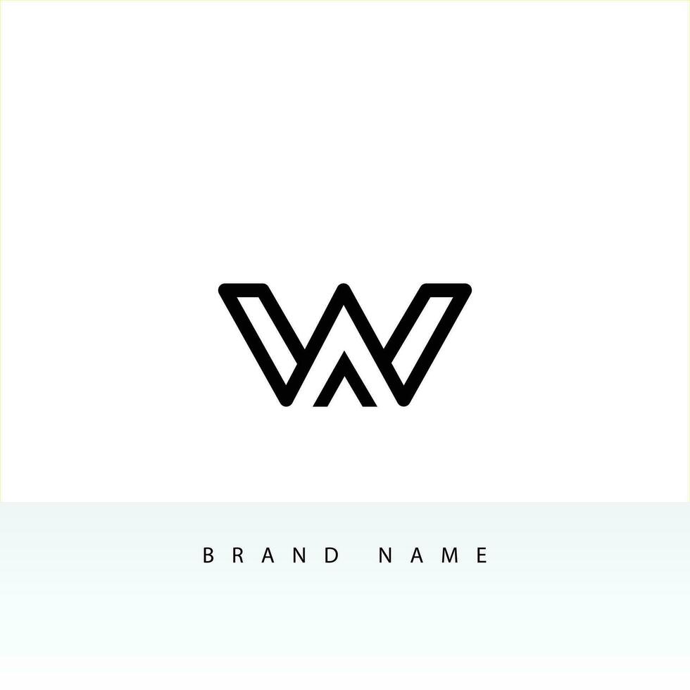 w Logo. Vektor Grafik branding Brief Element.