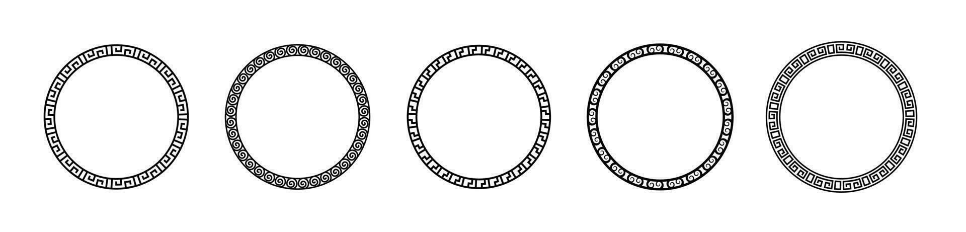 grekisk cirkel ram vektor design. cirkel gräns rom