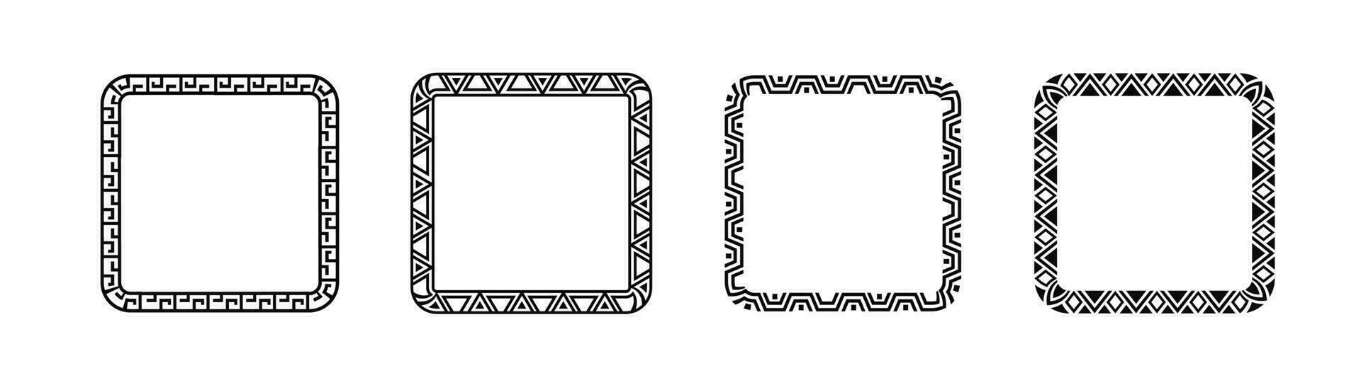 afrika stam- fyrkant ram vektor design. fyrkant gräns afrikansk prydnad