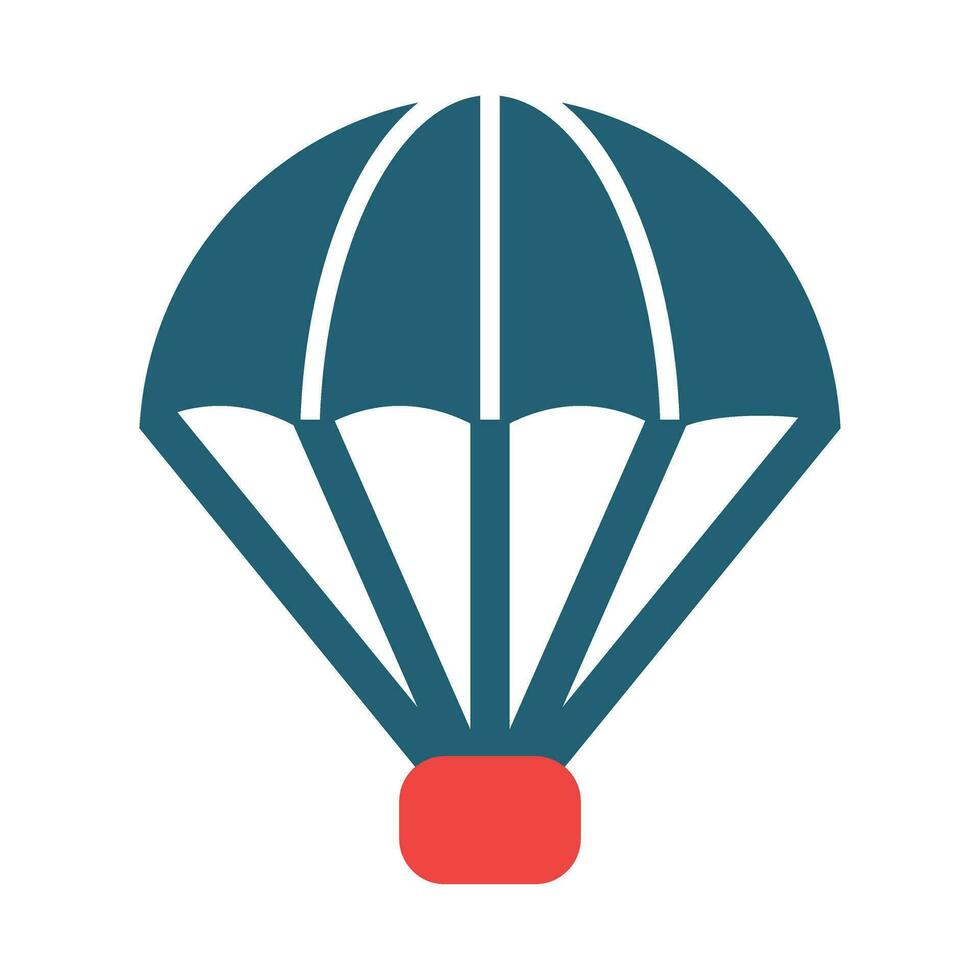 Fallschirm Vektor Glyphe zwei Farbe Symbol zum persönlich und kommerziell verwenden.