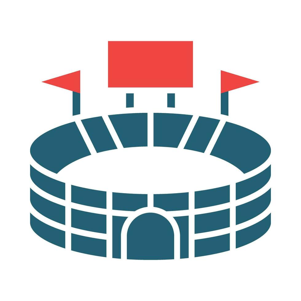 Stadion Vektor Glyphe zwei Farbe Symbol zum persönlich und kommerziell verwenden.