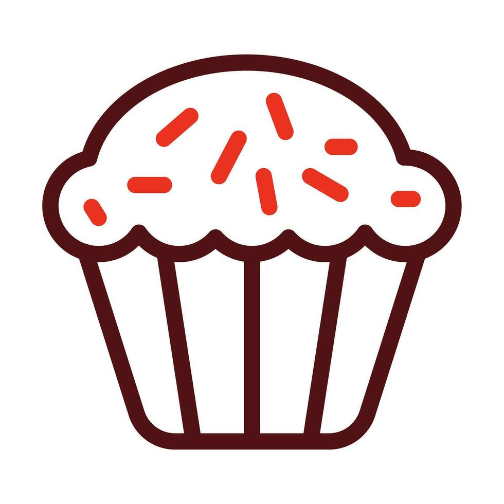 muffin vektor tjock linje två Färg ikoner för personlig och kommersiell använda sig av.