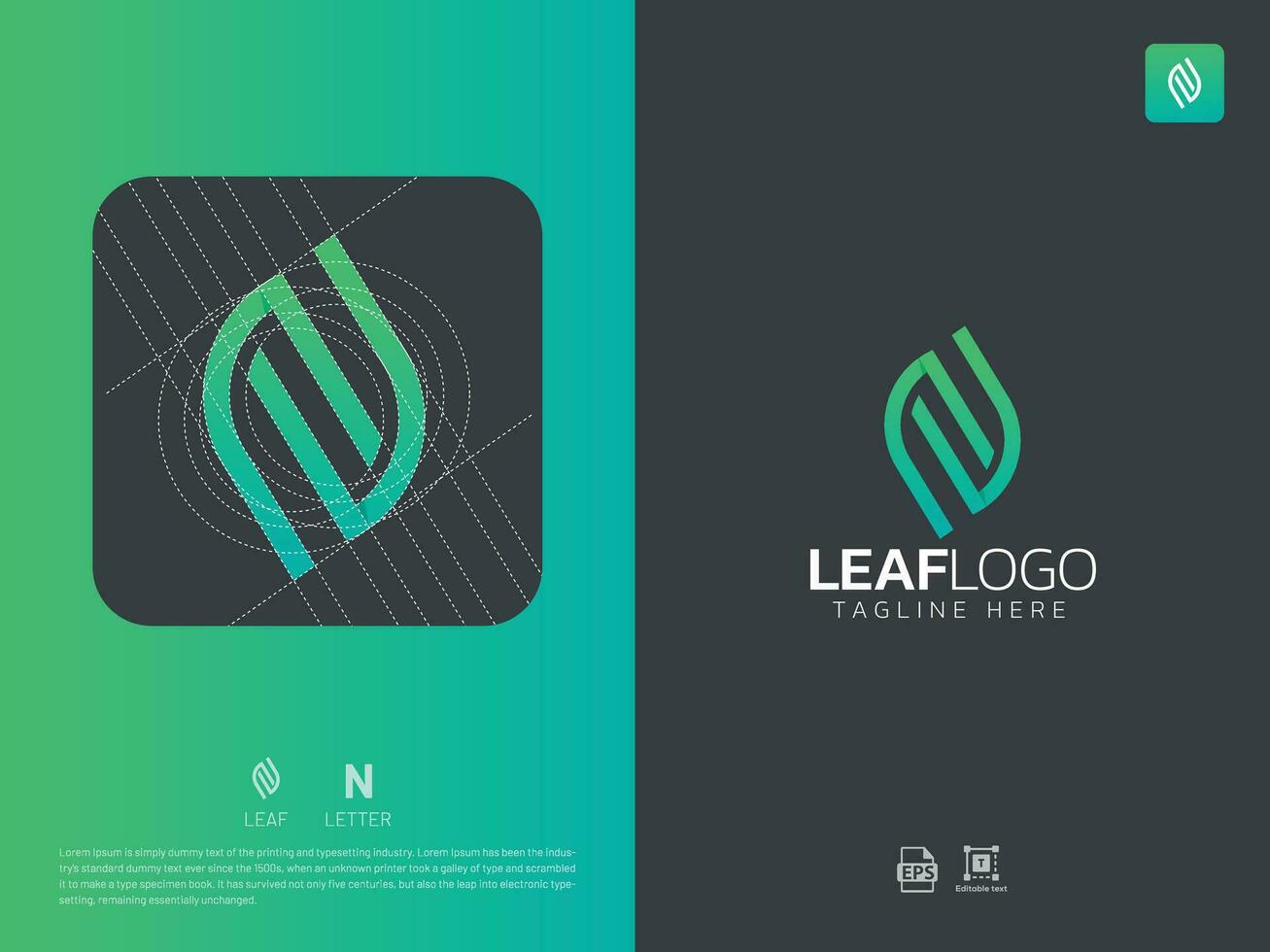 Brief n Monogramm Initiale Logo, geometrisch, modern, Gradient, Gitter Logo vektor