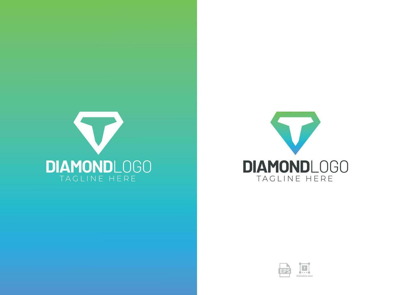 Diamant Logo mit t Brief vektor