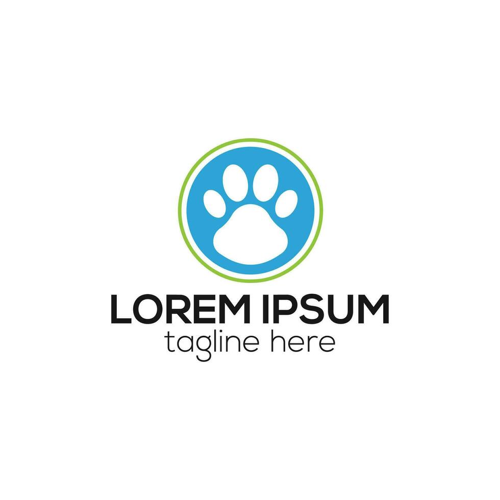 Tier Fußabdruck Logo. Hund, Katze Pfote Logo. Tier Schiene, gehen Logo Design Vektor Vorlage
