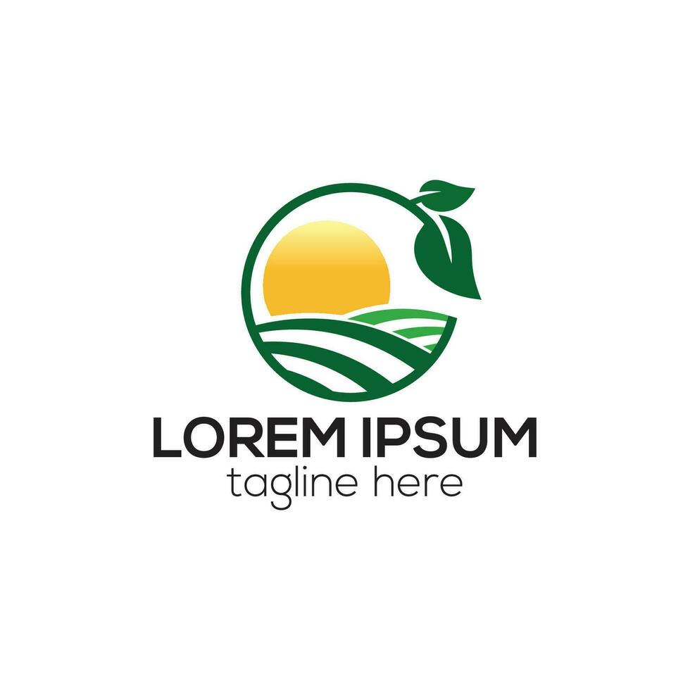 lantbruk jordbruk logotyp och ekogård logotyp design isolerat vektor mall