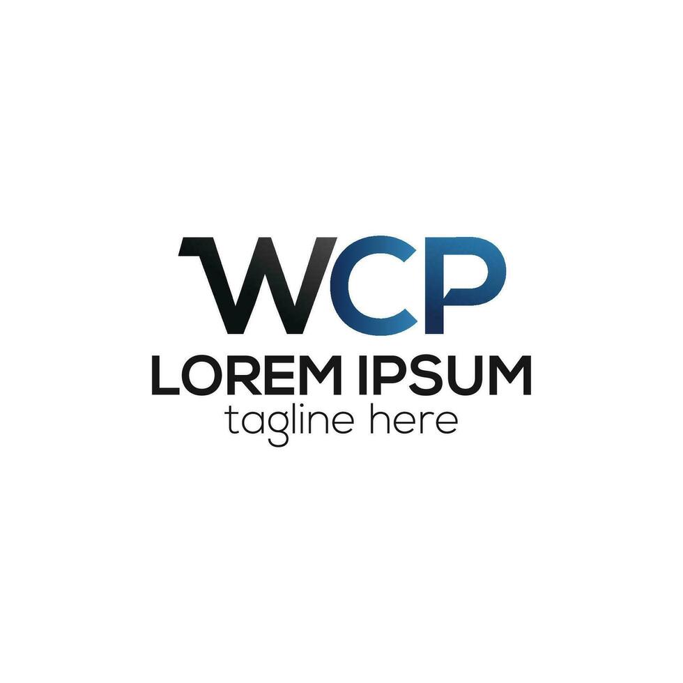 första wcp brev modern lyx monogram logotyp design isolerat vektor mall