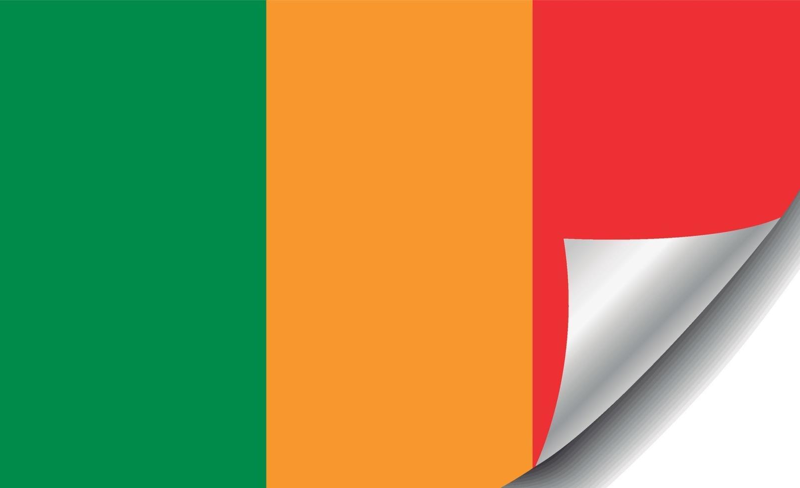 Mali-Flagge mit gekräuselter Ecke vektor