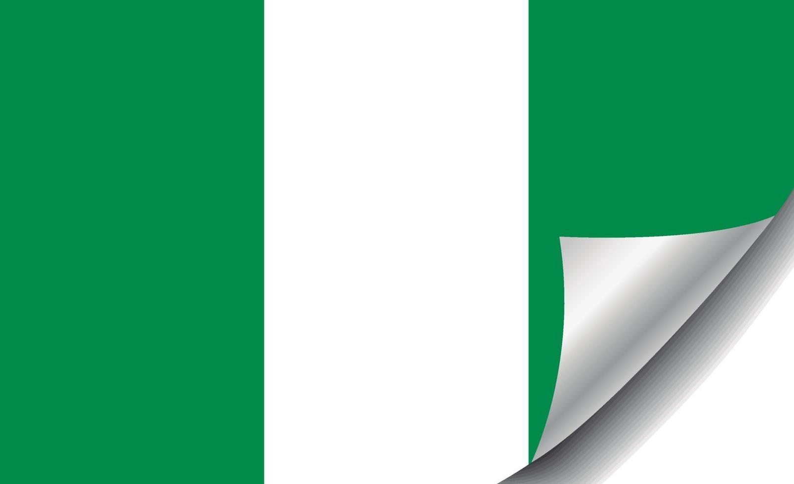 Nigeria-Flagge mit gekräuselter Ecke vektor