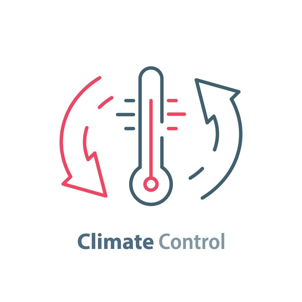 klimat kontrollera system, kyla eller uppvärmning, kylskåp lagring, förändring temperatur, luft konditionering vektor