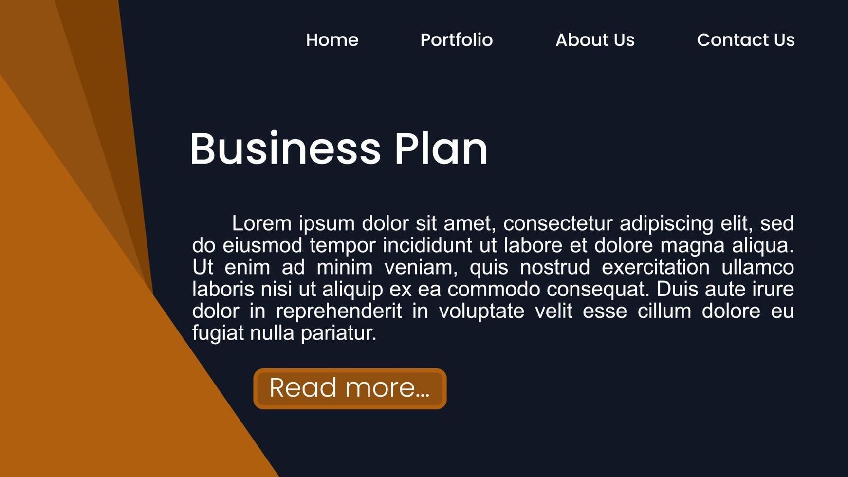 Businessplan Gelb Orange Braun Schwarz Form Landing Page Hintergrund vektor