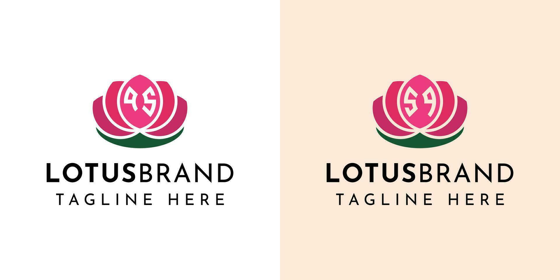 brev qs och kvm lotus logotyp uppsättning, lämplig för företag relaterad till lotus blommor med qs eller kvm initialer. vektor