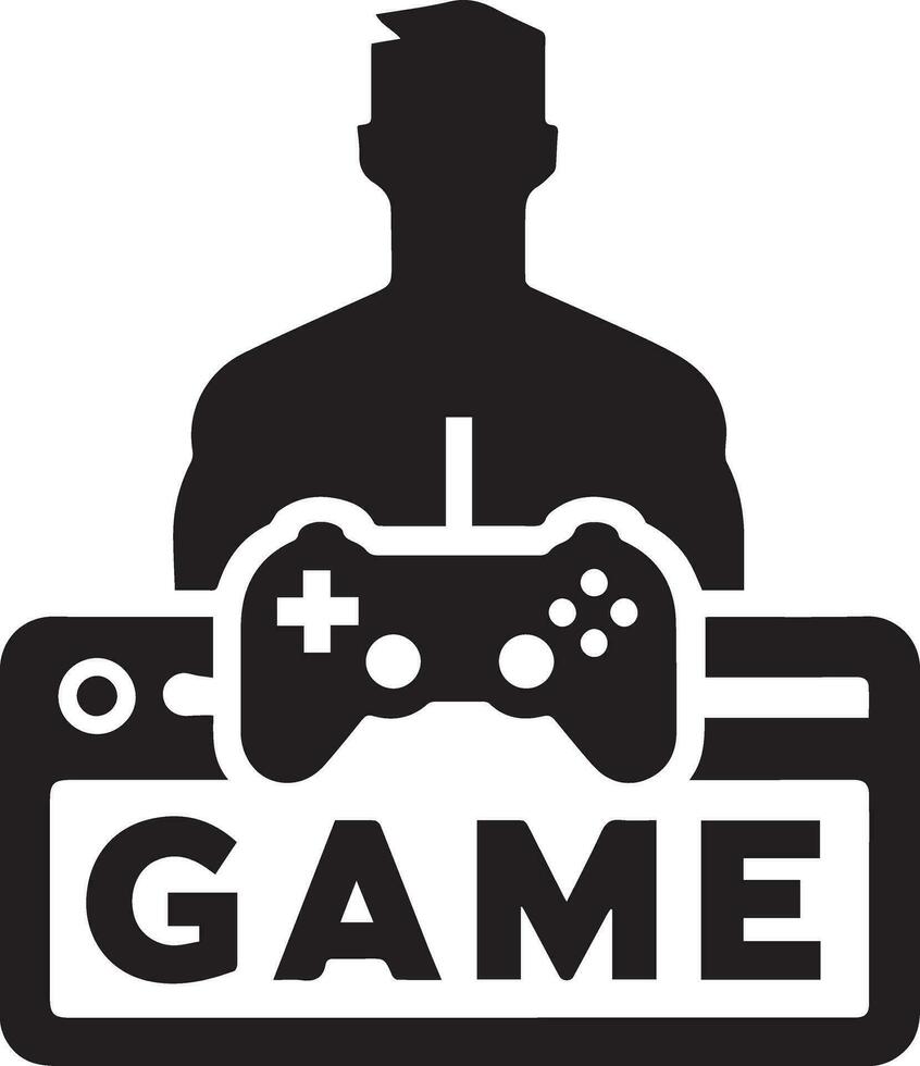 Spiel Logo Vektor Illustration schwarz Farbe 13
