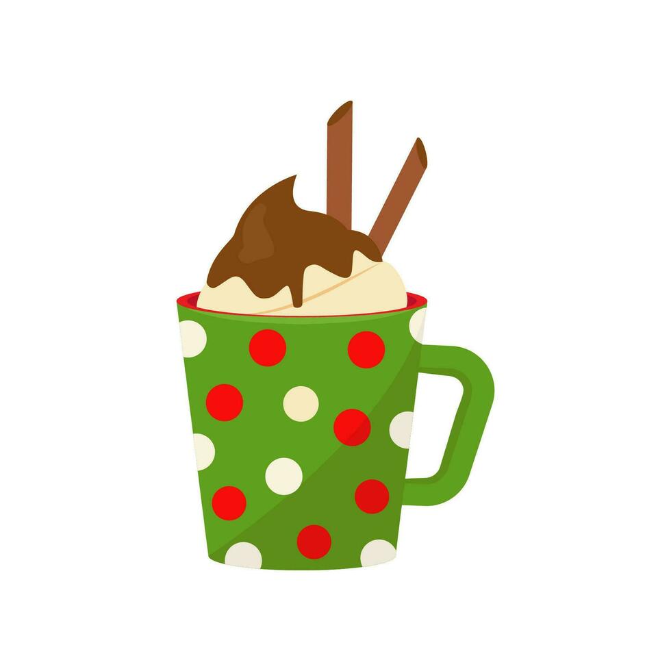 Weihnachten Karte Vorlage mit Tasse von heiß Schokolade und Lebkuchen Kekse. Vektor Illustration. retro Stil glücklich Neu Jahr.