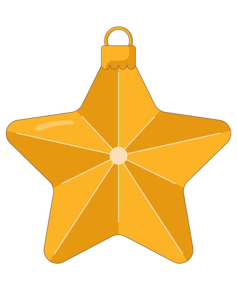 einfache flache Ikone des glänzenden Weihnachtsbaumspielzeugs vektor