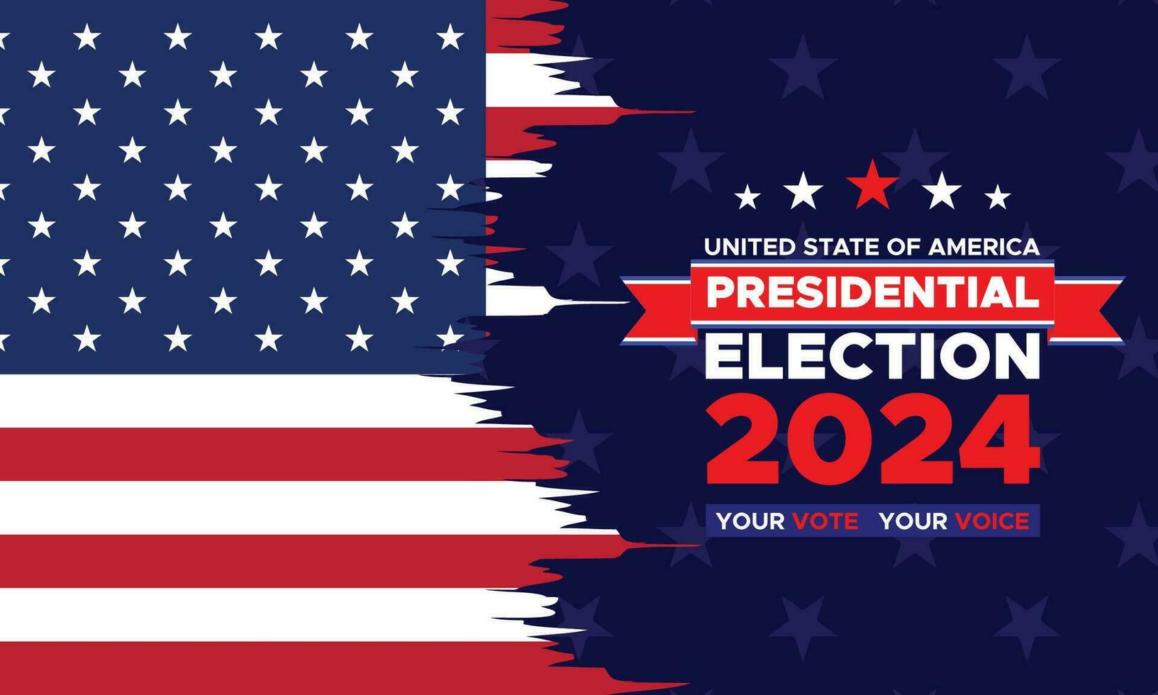 Abstimmung 2024. Präsidentschaftswahl Wahl Tag im vereinigt Zustände. Wahl 2024 USA. politisch Wahl Kampagne Banner. Hintergrund, Post, Banner, Karte, Poster Design mit Abstimmung Tag November 5 uns vektor