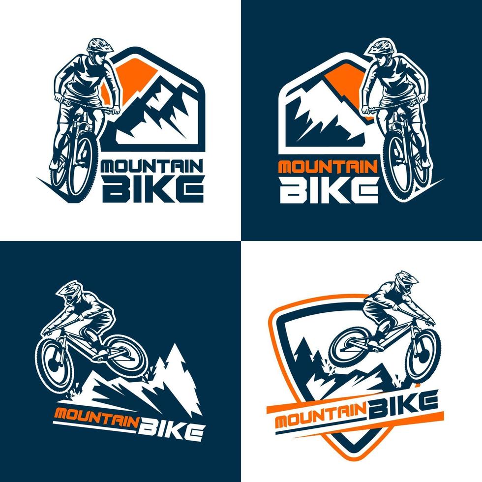 mountainbike logotyp sammanställning vektor