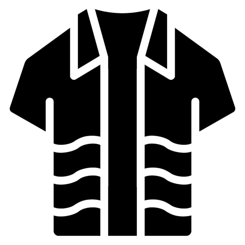 hawaiian skjorta glyf ikon vektor