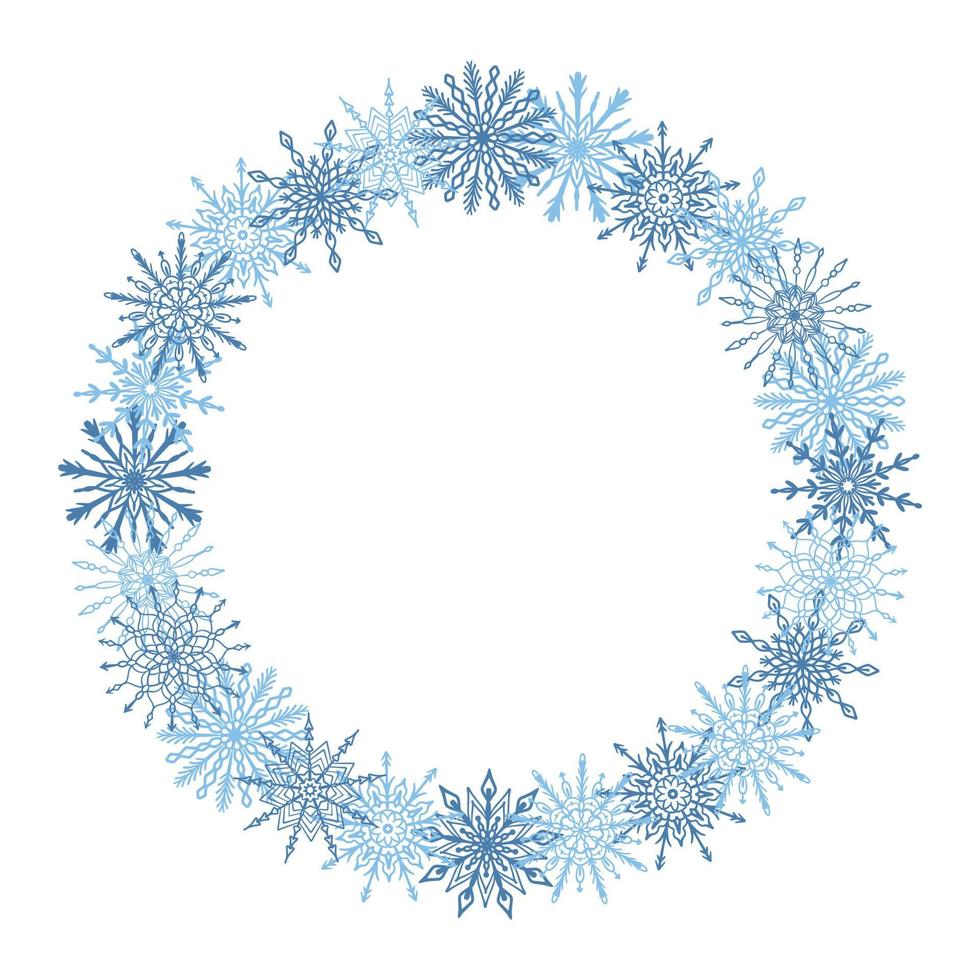 schöne Wintersaison, Weihnachten, neues Jahr runder Rahmen vektor