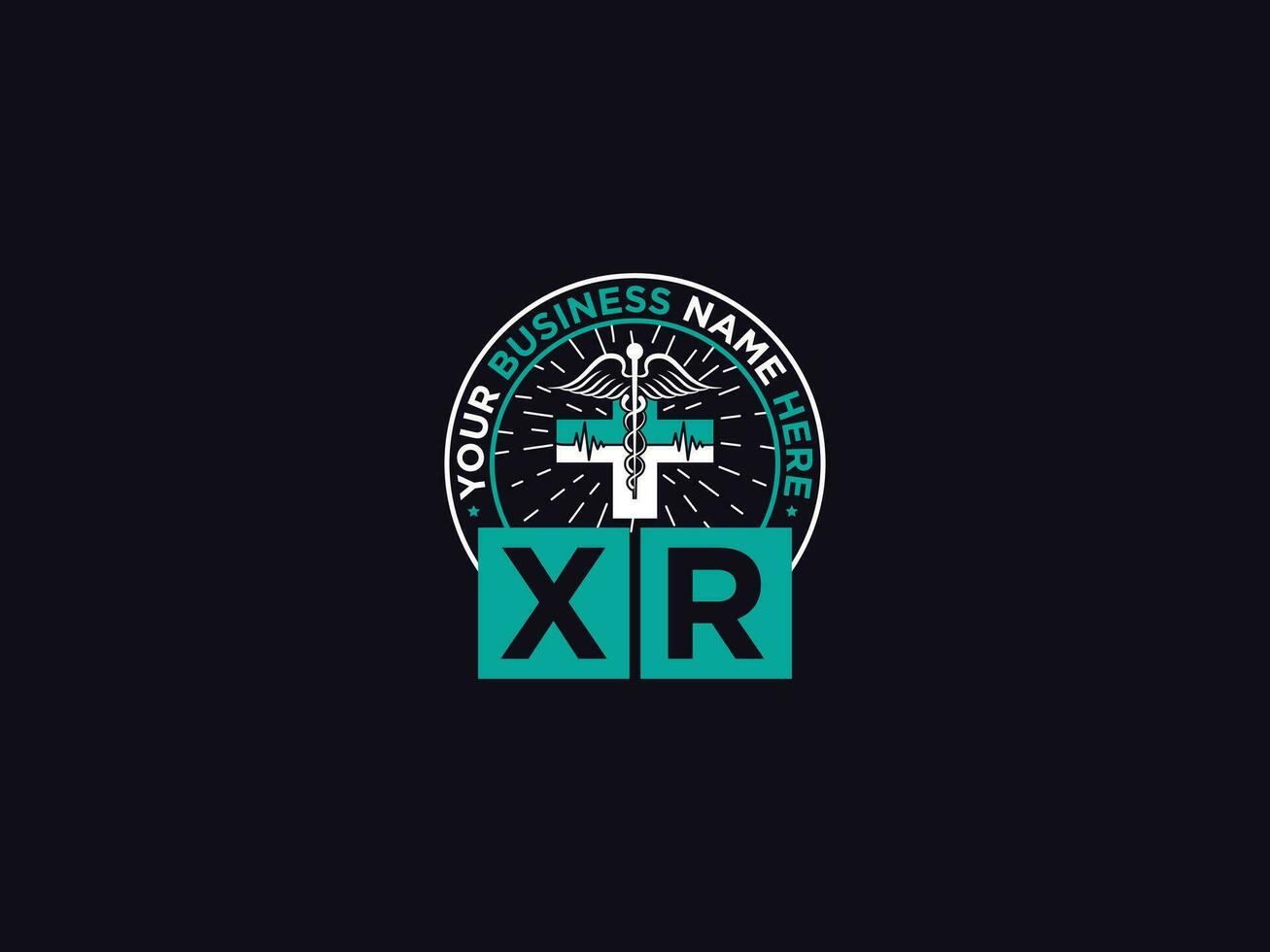 minimal xr medicinsk logotyp, monogram xr rx klinisk logotyp brev vektor