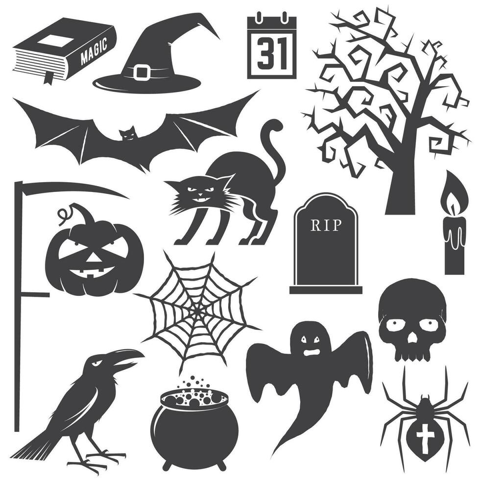 Halloween Jahrgang Symbol, Emblem oder Etikett. vektor