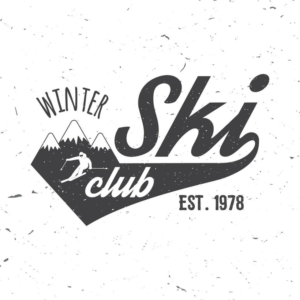 skiclubkonzept mit skifahrer. vektor