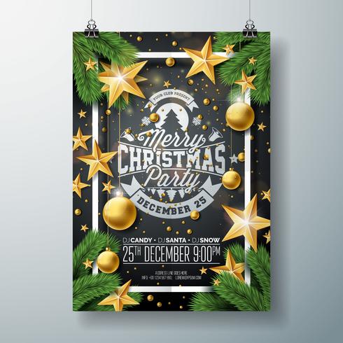 Weihnachtsfest-Flieger-Design mit Feiertags-Typografie vektor