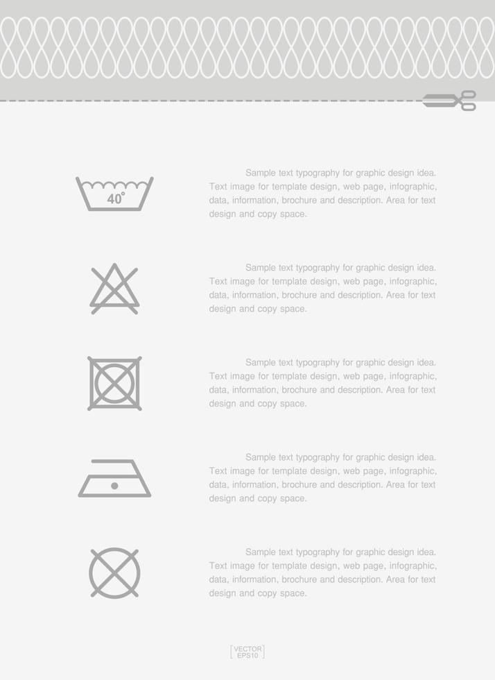 Wäsche-Icon-Set. Waschpflegezeichen und -symbol. Vektor. vektor