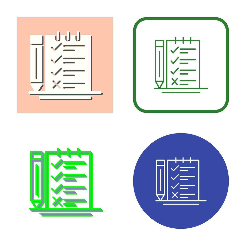 undersökning checklista vektor ikon