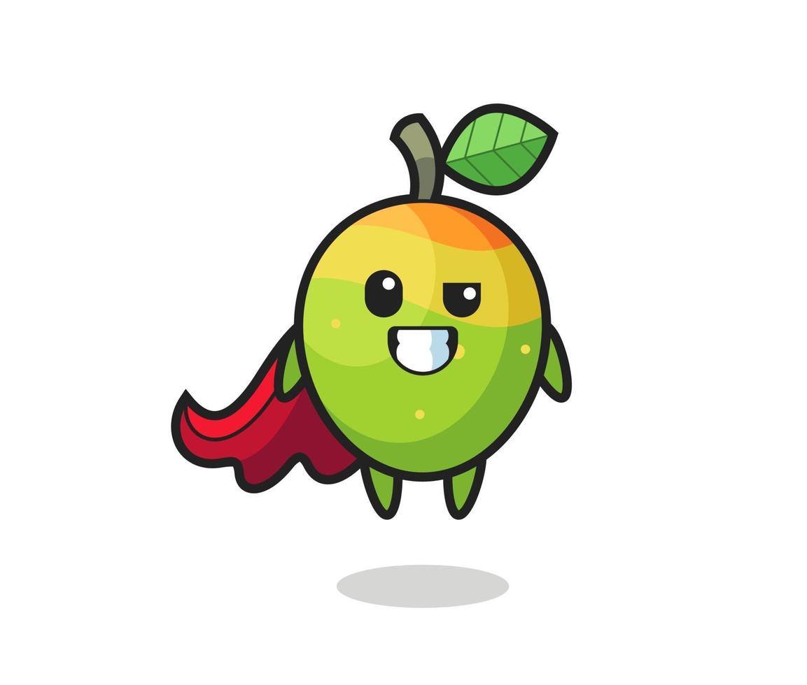 die süße Mangofigur als fliegender Superheld vektor