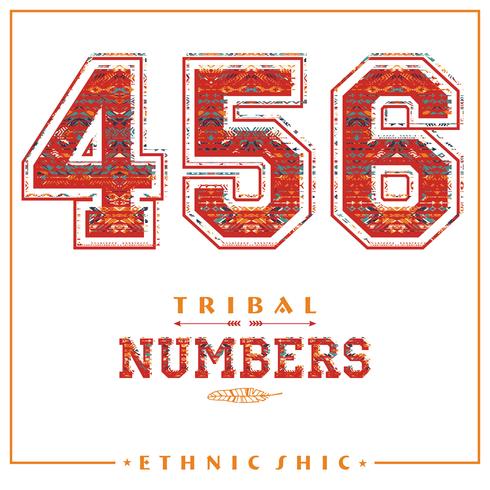 Stammes-ethnische Zahlen für T-Shirts, Poster, Karten und andere Zwecke. vektor