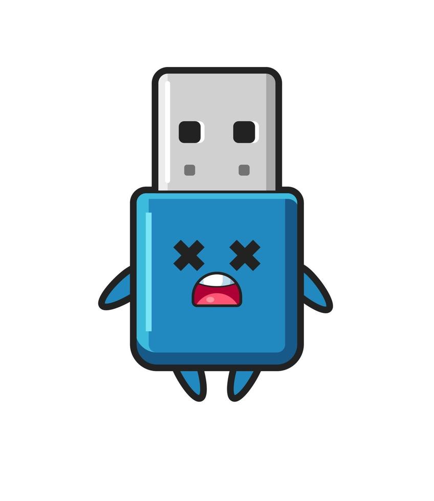 den döda flash -enheten usb maskot karaktär vektor